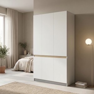 pak-049-000125 ΝΤΟΥΛΑΠΑ ΤΡΙΦΥΛΛΗ MERZIA PAKOWORLD  SONOMA-ΛΕΥΚΟ 120X46.5X183ΕΚ