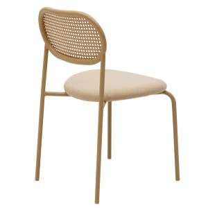 pak-058-000054-1 ΚΑΡΕΚΛΑ JAMES PAKOWORLD ΣΤΟΙΒΑΖΟΜΕΝΗ PE RATTAN ΥΦΑΣΜΑ ΜΠΕΖ-ΜΕΤΑΛΛΟ ΦΥΣΙΚΟ