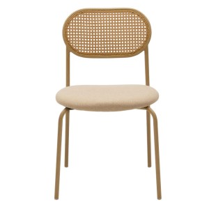 pak-058-000054-3 ΚΑΡΕΚΛΑ JAMES PAKOWORLD ΣΤΟΙΒΑΖΟΜΕΝΗ PE RATTAN ΥΦΑΣΜΑ ΜΠΕΖ-ΜΕΤΑΛΛΟ ΦΥΣΙΚΟ