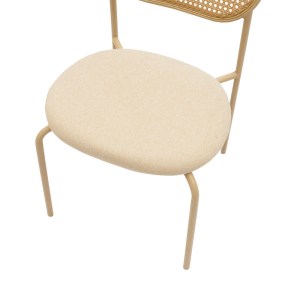 pak-058-000054-4 ΚΑΡΕΚΛΑ JAMES PAKOWORLD ΣΤΟΙΒΑΖΟΜΕΝΗ PE RATTAN ΥΦΑΣΜΑ ΜΠΕΖ-ΜΕΤΑΛΛΟ ΦΥΣΙΚΟ