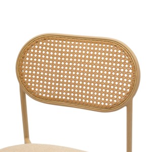 pak-058-000054-5 ΚΑΡΕΚΛΑ JAMES PAKOWORLD ΣΤΟΙΒΑΖΟΜΕΝΗ PE RATTAN ΥΦΑΣΜΑ ΜΠΕΖ-ΜΕΤΑΛΛΟ ΦΥΣΙΚΟ