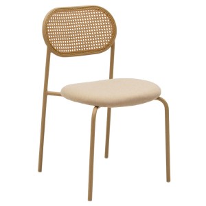 pak-058-000054 ΚΑΡΕΚΛΑ JAMES PAKOWORLD ΣΤΟΙΒΑΖΟΜΕΝΗ PE RATTAN ΥΦΑΣΜΑ ΜΠΕΖ-ΜΕΤΑΛΛΟ ΦΥΣΙΚΟ