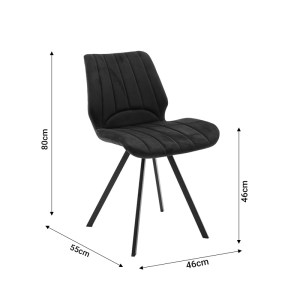 pak-058-000075-7 ΚΑΡΕΚΛΑ SABIA PAKOWORLD ΒΕΛΟΥΔΟ ΜΑΥΡΟ-ΠΟΔΙ ΜΑΥΡΟ ΜΕΤΑΛΛΟ 46X55X80ΕΚ