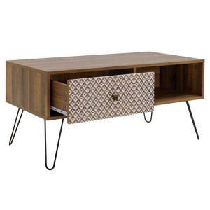 pak-066-000005-2 ΤΡΑΠΕΖΙ ΣΑΛΟΝΙΟΥ BOHO PAKOWORLD ΚΑΡΥΔΙ ΜΕ ΜΕΤΑΛΛΙΚΑ ΠΟΔΙΑ 100X50X46ΕΚ