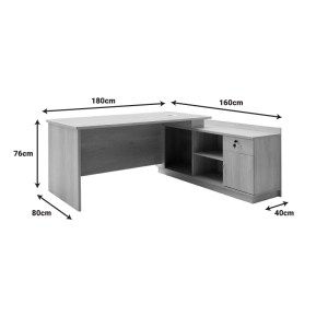 pak-069-000029-6 ΓΡΑΦΕΙΟ ΕΡΓΑΣΙΑΣ ΕΠΑΓΓΕΛΜΑΤΙΚΟ AMAZON PAKOWORLD ΔΕΞΙΑ ΓΩΝΙΑ ΧΡΩΜΑ SONOMA 180X160X76ΕΚ