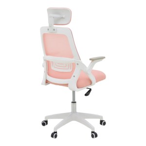 pak-069-000090-1 ΚΑΡΕΚΛΑ ΓΡΑΦΕΙΟΥ PEJA PAKOWORLD MESH ΥΦΑΣΜΑ ΡΟΖ-ΣΚΕΛΕΤΟΣ ΛΕΥΚΟ 58X60X107-117ΕΚ