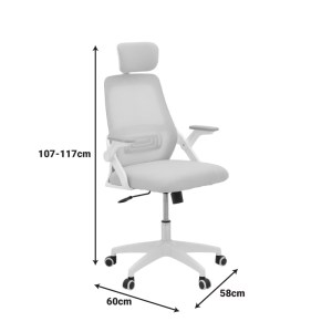 pak-069-000090-8 ΚΑΡΕΚΛΑ ΓΡΑΦΕΙΟΥ PEJA PAKOWORLD MESH ΥΦΑΣΜΑ ΡΟΖ-ΣΚΕΛΕΤΟΣ ΛΕΥΚΟ 58X60X107-117ΕΚ
