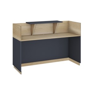 pak-069-000097-2 ΓΡΑΦΕΙΟ RECEPTION LOTUS PAKOWORLD ΣΕ ΧΡΩΜΑ ΦΥΣΙΚΟ - ΑΝΘΡΑΚΙ 140X70X110ΕΚ