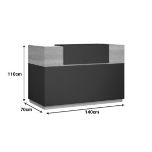 pak-069-000097-3 ΓΡΑΦΕΙΟ RECEPTION LOTUS PAKOWORLD ΣΕ ΧΡΩΜΑ ΦΥΣΙΚΟ - ΑΝΘΡΑΚΙ 140X70X110ΕΚ