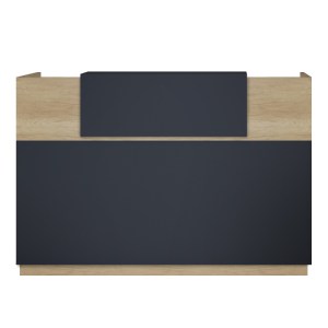 pak-069-000098-1 ΓΡΑΦΕΙΟ RECEPTION LOTUS PAKOWORLD ΣΕ ΧΡΩΜΑ ΦΥΣΙΚΟ - ΑΝΘΡΑΚΙ 200X70X110ΕΚ