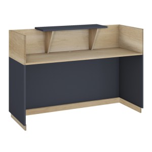 pak-069-000098-2 ΓΡΑΦΕΙΟ RECEPTION LOTUS PAKOWORLD ΣΕ ΧΡΩΜΑ ΦΥΣΙΚΟ - ΑΝΘΡΑΚΙ 200X70X110ΕΚ