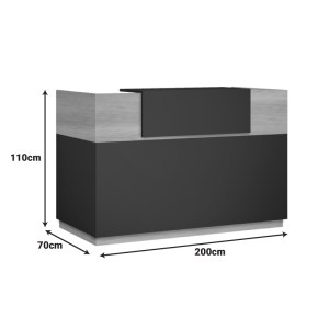 pak-069-000098-3 ΓΡΑΦΕΙΟ RECEPTION LOTUS PAKOWORLD ΣΕ ΧΡΩΜΑ ΦΥΣΙΚΟ - ΑΝΘΡΑΚΙ 200X70X110ΕΚ