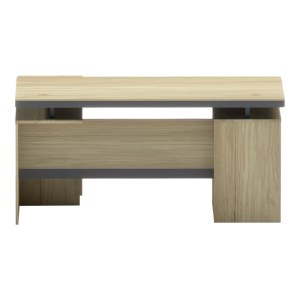 pak-069-000107-2 ΓΡΑΦΕΙΟ ΕΠΑΓΓΕΛΜΑΤΙΚΟ LOTUS PAKOWORLD ΜΕ ΔΕΞΙΑ ΓΩΝΙΑ ΣΕ ΦΥΣΙΚΗ-ΑΝΘΡΑΚΙ ΑΠΟΧΡΩΣΗ  200X160X76ΕΚ