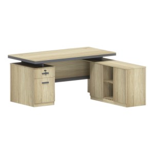 pak-069-000107 ΓΡΑΦΕΙΟ ΕΠΑΓΓΕΛΜΑΤΙΚΟ LOTUS PAKOWORLD ΜΕ ΔΕΞΙΑ ΓΩΝΙΑ ΣΕ ΦΥΣΙΚΗ-ΑΝΘΡΑΚΙ ΑΠΟΧΡΩΣΗ  200X160X76ΕΚ