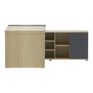 pak-069-000112-3 ΓΡΑΦΕΙΟ ΕΠΑΓΓΕΛΜΑΤΙΚΟ LOTUS PAKOWORLD ΜΕ ΔΕΞΙΑ ΓΩΝΙΑ ΣΕ ΦΥΣΙΚΗ-ΑΝΘΡΑΚΙ ΑΠΟΧΡΩΣΗ 180X180X75ΕΚ