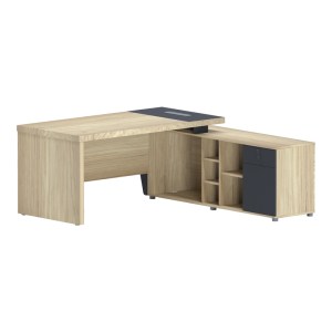 pak-069-000112 ΓΡΑΦΕΙΟ ΕΠΑΓΓΕΛΜΑΤΙΚΟ LOTUS PAKOWORLD ΜΕ ΔΕΞΙΑ ΓΩΝΙΑ ΣΕ ΦΥΣΙΚΗ-ΑΝΘΡΑΚΙ ΑΠΟΧΡΩΣΗ 180X180X75ΕΚ