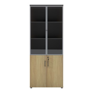 pak-069-000113-2 ΝΤΟΥΛΑΠΑ ΓΡΑΦΕΙΟΥ ΕΠΑΓΓΕΛΜΑΤΙΚΗ ΜΕ ΓΥΑΛΙΝΕΣ ΠΟΡΤΕΣ LOTUS PAKOWORLD ΣΕ ΦΥΣΙΚΗ-ΑΝΘΡΑΚΙ ΑΠΟΧΡΩΣΗ 80X40X200ΕΚ