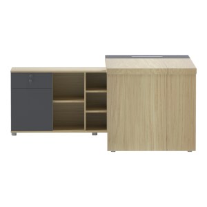 pak-069-000118-3 ΓΡΑΦΕΙΟ ΕΠΑΓΓΕΛΜΑΤΙΚΟ LOTUS PAKOWORLD ΑΡΙΣΤΕΡΗ ΣΕ ΦΥΣΙΚΗ-ΑΝΘΡΑΚΙ ΑΠΟΧΡΩΣΗ 180X180X75ΕΚ
