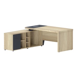 pak-069-000118 ΓΡΑΦΕΙΟ ΕΠΑΓΓΕΛΜΑΤΙΚΟ LOTUS PAKOWORLD ΑΡΙΣΤΕΡΗ ΣΕ ΦΥΣΙΚΗ-ΑΝΘΡΑΚΙ ΑΠΟΧΡΩΣΗ 180X180X75ΕΚ