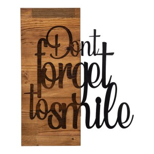 pak-071-001577 ΔΙΑΚΟΣΜΗΤΙΚΟ ΤΟΙΧΟΥ SMILEY PAKOWORLD ΞΥΛΟ ΠΕΥΚΟΥ ΣΕ ΦΥΣΙΚΗ ΑΠΟΧΡΩΣΗ ΜΕ ΜΑΥΡΟ ΜΕΤΑΛΛΟ 47X3X58ΕΚ