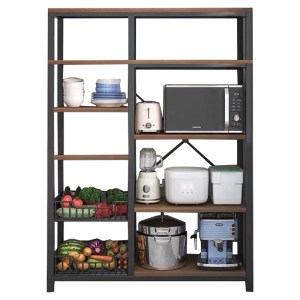 pak-072-000060 ΡΑΦΙΕΡΑ ΕΠΙΔΑΠΕΔΙΑ LEENA PAKOWORLD ΜΕΤΑΛΛΟ DARK OAK-ΜΑΥΡΟ 80X30X142ΕΚ