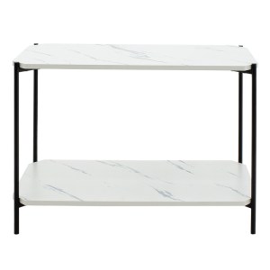 pak-072-000065-2 ΤΡΑΠΕΖΙ ΣΑΛΟΝΙΟΥ MARA MDF ΛΕΥΚΟ ΜΑΡΜΑΡΟΥ-ΜΑΥΡΟ 80X40X55CM