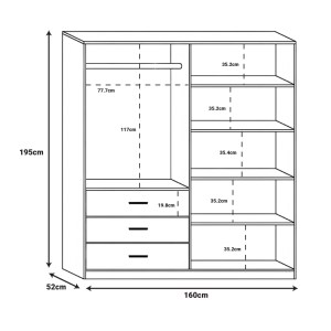 pak-072-000100-2 ΝΤΟΥΛΑΠΑ SONLEN PAKOWORLD ΣΕ ΚΑΡΥΔΙ-ΑΝΘΡΑΚΙ ΑΠΟΧΡΩΣΗ 160X52X195ΕΚ