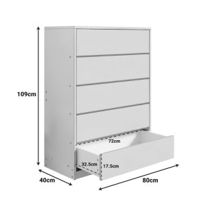 pak-072-000110-3 ΣΥΡΤΑΡΙΕΡΑ KUANGER PAKOWORLD MDF ΣΕ ΛΕΥΚΗ ΑΠΟΧΡΩΣΗ 80X40X109ΕΚ