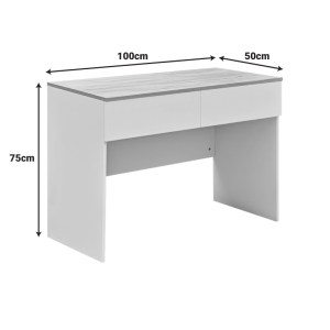 pak-072-000151-3 ΓΡΑΦΕΙΟ ΕΡΓΑΣΙΑΣ BELETON PAKOWORLD ΜΕ ΣΥΡΤΑΡΙΑ MDF ΣΕ OAK ΜΕ ΛΕΥΚΗ ΑΠΟΧΡΩΣΗ 100X50X75ΕΚ