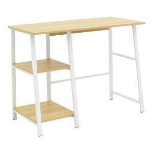 pak-072-000158 ΓΡΑΦΕΙΟ ΕΡΓΑΣΙΑΣ FERJE PAKOWORLD ΜΕ ΡΑΦΙΑ MDF ΣΕ ΑΝΟΙΧΤΟ ΚΑΡΥΔΙ ΜΕ ΛΕΥΚΗ ΑΠΟΧΡΩΣΗ 100X48X75ΕΚ