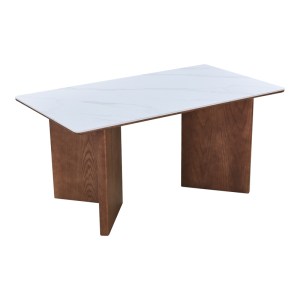pak-072-000174-2 ΤΡΑΠΕΖΙ VERSY PAKOWORLD SINTERED STONE-MDF ΣΕ ΛΕΥΚΟ ΜΑΡΜΑΡΟΥ ΜΕ ΚΑΡΥΔΙ ΒΑΣΗ 160X90X75ΕΚ