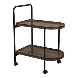 pak-072-000179-2 ΒΟΗΘΗΤΙΚΟ ΤΡΑΠΕΖΙ WHELEA PAKOWORLD ΤΡΟΧΗΛΑΤΟ MDF-ΜΕΤΑΛΛΟ ΚΑΡΥΔΙ-ΜΑΥΡΟ 40X60X69ΕΚ