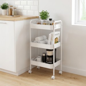 pak-072-000180 ΤΡΟΛΛΕΙ-ΡΑΦΙΕΡΑ NEDEA PAKOWORLD ΜΕΤΑΛΛΟ ΛΕΥΚΟ 41X30X77ΕΚ