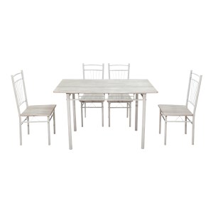 pak-072-000182-1 ΤΡΑΠΕΖΑΡΙΑ ROZA PAKOWORLD ΣΕΤ 5ΤΜΧ MDF SONOMA ΜΕ ΜΕΤΑΛΛΙΚΟ ΛΕΥΚΟ ΠΟΔΙ 120X65X75ΕΚ
