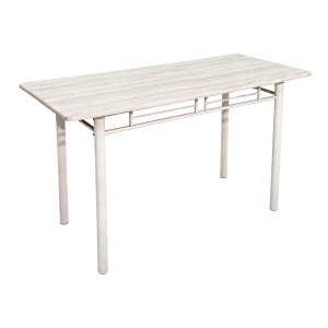 pak-072-000182-3 ΤΡΑΠΕΖΑΡΙΑ ROZA PAKOWORLD ΣΕΤ 5ΤΜΧ MDF SONOMA ΜΕ ΜΕΤΑΛΛΙΚΟ ΛΕΥΚΟ ΠΟΔΙ 120X65X75ΕΚ