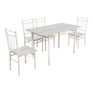pak-072-000182 ΤΡΑΠΕΖΑΡΙΑ ROZA PAKOWORLD ΣΕΤ 5ΤΜΧ MDF SONOMA ΜΕ ΜΕΤΑΛΛΙΚΟ ΛΕΥΚΟ ΠΟΔΙ 120X65X75ΕΚ