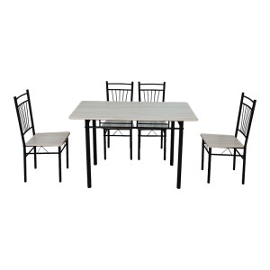 pak-072-000185-1 ΤΡΑΠΕΖΑΡΙΑ ROZA PAKOWORLD ΣΕΤ 5ΤΜΧ MDF SONOMA ΜΕ ΜΕΤΑΛΛΙΚΟ ΜΑΥΡΟ ΠΟΔΙ 110X60X75ΕΚ