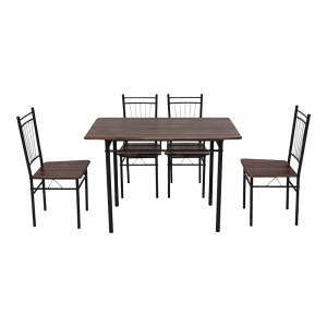 pak-072-000186-1 ΤΡΑΠΕΖΑΡΙΑ ROZA PAKOWORLD ΣΕΤ 5ΤΜΧ MDF ΚΑΡΥΔΙ ΜΕ ΜΕΤΑΛΛΙΚΟ ΜΑΥΡΟ ΠΟΔΙ 110X60X75ΕΚ