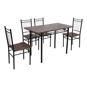 pak-072-000186 ΤΡΑΠΕΖΑΡΙΑ ROZA PAKOWORLD ΣΕΤ 5ΤΜΧ MDF ΚΑΡΥΔΙ ΜΕ ΜΕΤΑΛΛΙΚΟ ΜΑΥΡΟ ΠΟΔΙ 110X60X75ΕΚ