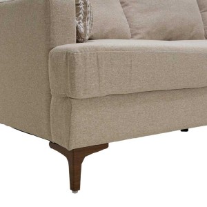 pak-074-000001-6 ΓΩΝΙΑΚΟΣ ΚΑΝΑΠΕΣ ΜΕ ΣΚΑΜΠΟ SLIM PAKOWORLD ΥΦΑΣΜΑΤΙΝΟΣ ΧΡΩΜΑ ΜΠΕΖ ΜΕ ΜΑΞΙΛΑΡΙΑ 185X140X70ΕΚ