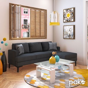pak-074-000003-1 ΓΩΝΙΑΚΟΣ ΚΑΝΑΠΕΣ ΜΕ ΣΚΑΜΠΟ SLIM PAKOWORLD ΥΦΑΣΜΑΤΙΝΟΣ ΧΡΩΜΑ ΑΝΘΡΑΚΙ ΜΕ ΜΑΞΙΛΑΡΙΑ 185X140X70ΕΚ