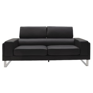 pak-074-000009-2 ΚΑΝΑΠΕΣ SHEA PAKOWORLD 3ΘΕΣΙΟΣ PU ΜΑΥΡΟ-INOX 198X80X87ΕΚ