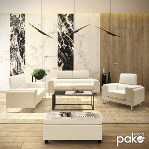 pak-074-000011-1 ΚΑΝΑΠΕΣ SHEA PAKOWORLD 2ΘΕΣΙΟΣ PU IVORY-INOX 158X80X87ΕΚ