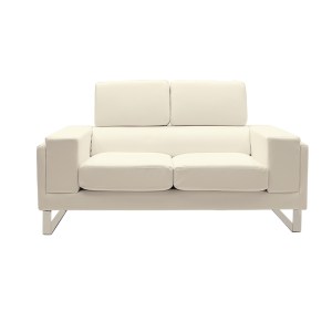 pak-074-000011-2 ΚΑΝΑΠΕΣ SHEA PAKOWORLD 2ΘΕΣΙΟΣ PU IVORY-INOX 158X80X87ΕΚ