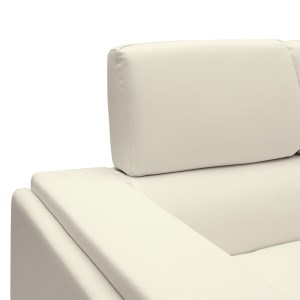 pak-074-000011-3 ΚΑΝΑΠΕΣ SHEA PAKOWORLD 2ΘΕΣΙΟΣ PU IVORY-INOX 158X80X87ΕΚ