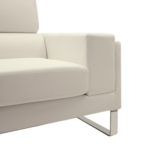 pak-074-000011-4 ΚΑΝΑΠΕΣ SHEA PAKOWORLD 2ΘΕΣΙΟΣ PU IVORY-INOX 158X80X87ΕΚ