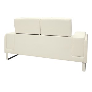 pak-074-000011-5 ΚΑΝΑΠΕΣ SHEA PAKOWORLD 2ΘΕΣΙΟΣ PU IVORY-INOX 158X80X87ΕΚ