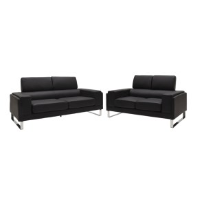 pak-074-000037-1 ΣΕΤ ΣΑΛΟΝΙΟΥ SHEA PAKOWORLD 2ΤΕΜ PU ΣΕ ΜΑΥΡΗ ΑΠΟΧΡΩΣΗ