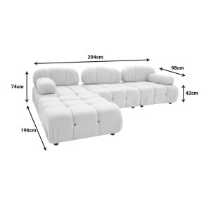 pak-074-000041-3 KΑΝΑΠΕΣ ΤΡΙΘΕΣΙΟΣ ΜΕ ΣΚΑΜΠΟ HYPNOTIC I PAKOWORLD ΥΦΑΣΜΑ ΜΕ ΜΑΞΙΛΑΡΙΑ ΣΕ ΓΚΡΙ ΑΠΟΧΡΩΣΗ 294X196X76ΕΚ