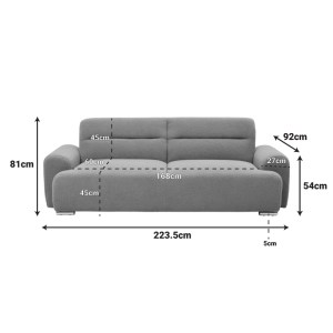 pak-074-000054-4 KΑΝΑΠΕΣ-ΚΡΕΒΑΤΙ ΤΡΙΘΕΣΙΟΣ HARMONIOUS PAKOWORLD ΜΠΟΥΚΛΕ ΛΑΔΙ 223.5X92X81ΕΚ